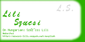 lili szucsi business card